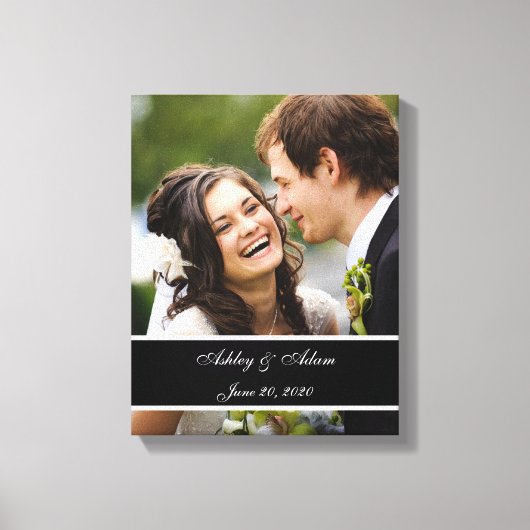 カスタムウェディングフォトパーソナライズされたキープサケ キャンバスプリント (正面)