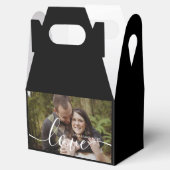 カスタムウェディングフォトブラックお願いボックス フェイバーボックス (オープン)