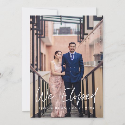 カスタムウェディングフォトミニマルのスクリプトをエロップ 案内状 (正面)