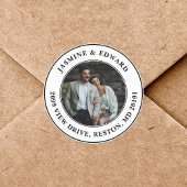 カスタムウェディングフォトモダン差出人住所 ラウンドシール