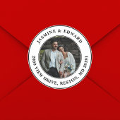 カスタムウェディングフォトモダン差出人住所 ラウンドシール