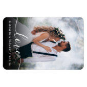 カスタムウェディングフォトラブホワイトスクリプト マグネット (横)