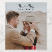 カスタムウェディングフォト書道 ワインラベル (シングルラベル)