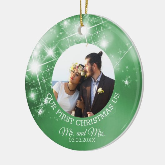 カスタムウェディングフォト セラミックオーナメント (左)