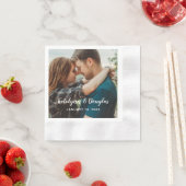 カスタムウェディングフォト 縁ありカクテルナプキン (インサイチュ)