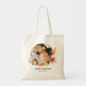 カスタムウェディングフォト | Bohoフローラワイルドフラワーシック トートバッグ (正面)
