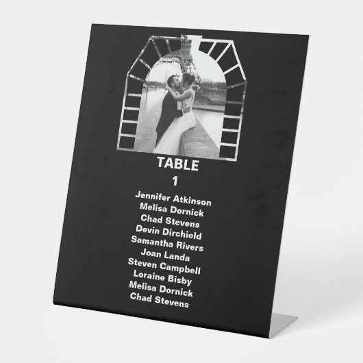 カスタムウェディングフォームボードのポスターサイン結婚、 台座サイン (正面)