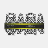 カスタムウェディングブラックダマスク切り妻お願いボックス フェイバーボックス (折り畳みなし)