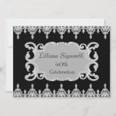 カスタムウェディングブラックレース 招待状 (裏面)