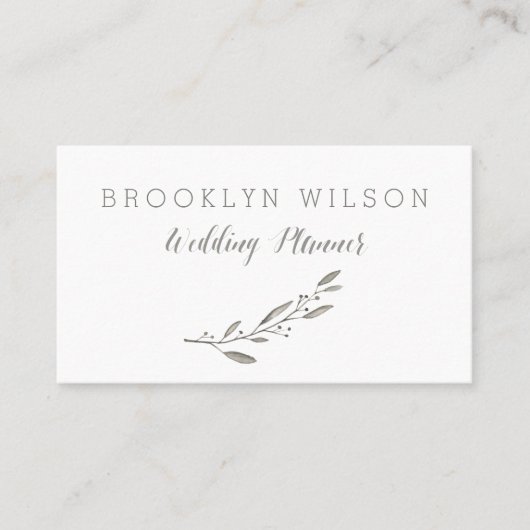 カスタムウェディングプランナー名刺グレーフローラ 名刺 (正面)