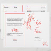 カスタムウェディングプログラム – Coral (正面/裏面)