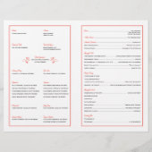 カスタムウェディングプログラム – Coral (裏面)