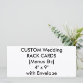 カスタムウェディングメニュー&プログラムカード4" x 9" (スタンド正面)