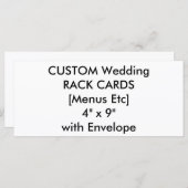 カスタムウェディングメニュー&プログラムカード4" x 9" (正面/裏面)