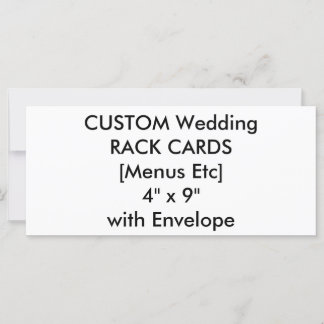 カスタムウェディングメニュー&プログラムカード4" x 9"