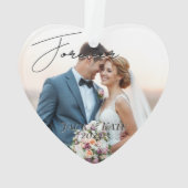 カスタムウェディングメモリの写真 オーナメント (裏面)