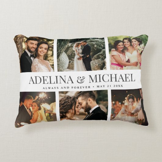 カスタムウェディングモダンフォトシスタイリッシュック アクセントクッション (正面)