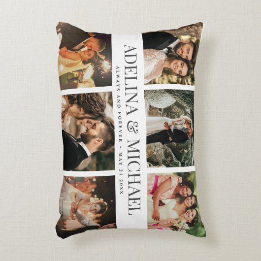カスタムウェディングモダンフォトシスタイリッシュック アクセントクッション (正面(垂直))