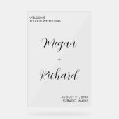 カスタムウェディングモダン歓迎結婚の入り口 アクリルサイン (正面)