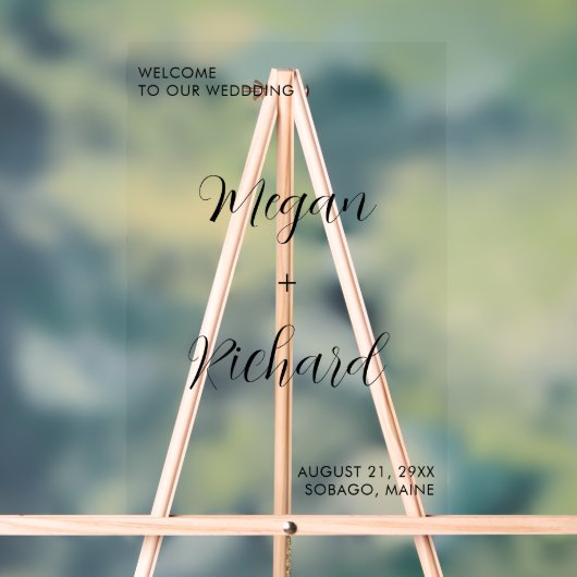 カスタムウェディングモダン歓迎結婚の入り口 アクリルサイン (ニュートラル)