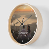 カスタムウェディングモノグラムの写真 壁時計 (傾斜)