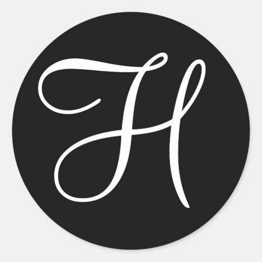 カスタムウェディングモノグラムテンプレート招待状シール ラウンドシール (正面)