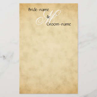 カスタムウェディングモノグラムヴィンテージスタイル 便箋