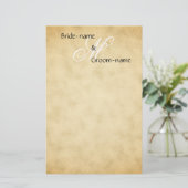 カスタムウェディングモノグラムヴィンテージスタイル 便箋 (スタンド正面)