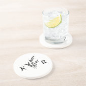 カスタムウェディングモノグラム名エッチングフラワー コースター (側面)