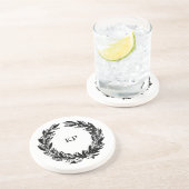 カスタムウェディングモノグラム名リース コースター (側面)