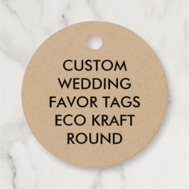 カスタムウェディングラウンドメッセージカード-エコクラフト紙 フェイバータグ