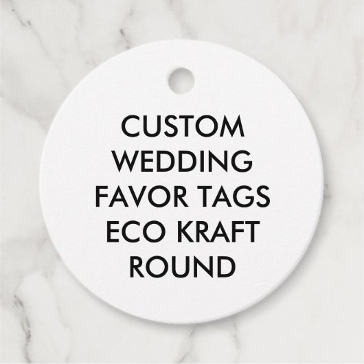 カスタムウェディングラウンドメッセージカード-エコクラフト紙 フェイバータグ (正面)