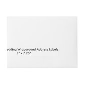 カスタムウェディングラップアラウンド住所 シール1"x7.25" ラップアラウンド宛名ラベル (正面)