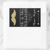 カスタムウェディングワインボトルラベルテーブルの口ひげ 長方形シール (バッグ)