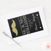 カスタムウェディングワインボトルラベルテーブルの口ひげ 長方形シール (封筒)