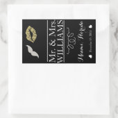 カスタムウェディングワインボトルラベルテーブルセンターリップ 長方形シール (バッグ)