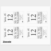 カスタムウェディングワインボトルラベルテーブル番号 長方形シール (シート)