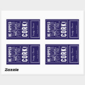 カスタムウェディングワインボトルラベルパーソナライズされた 長方形シール (シート)