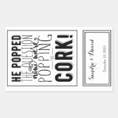 カスタムウェディングワインボトルラベルパーソナライズされた 長方形シール (正面)