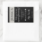 カスタムウェディングワインボトルラベルメイド・オブ・オーナー（花嫁付き添い人） 長方形シール (バッグ)