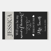 カスタムウェディングワインボトルラベルメイド・オブ・オーナー(花嫁付き添い人) 長方形シール (正面)