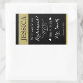 カスタムウェディングワインボトルラベル花嫁付き 長方形シール (バッグ)