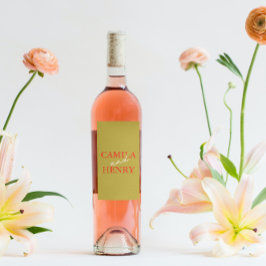 カスタムウェディングワイン&ワきらめくインボトルラベル ワインラベル