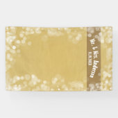 カスタムウェディング写真ブースBackdropミスター&ミセス金ゴールド 横断幕 (横)