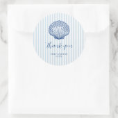 カスタムウェディング名Seashellありがとう ラウンドシール (バッグ)