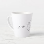 カスタムウェディング婚約パーティ猫カップルの贈り物 カフェラテマグ (左アングル)