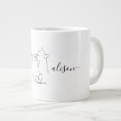 カスタムウェディング婚約パーティ猫カップルの贈り物 ジャンボコーヒーマグカップ (正面右)