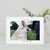 カスタムウェディング実在フォイル2枚の写真サンキューカード 箔シーズンカード (立ち正面)