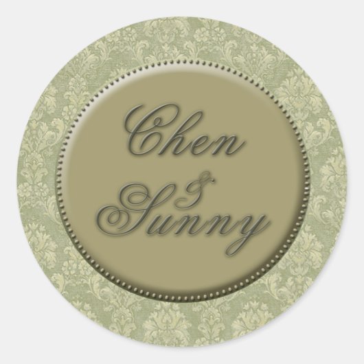 カスタムウェディング封筒用シール ラウンドシール (正面)