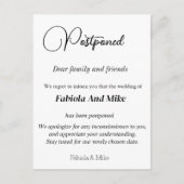 カスタムウェディング延期アナウンスメントカード ポストカード (正面)